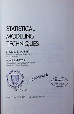 Image du vendeur pour Statistical modeling techniques. mis en vente par Antiquariat Bookfarm