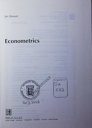 Bild des Verkufers fr Econometrics. zum Verkauf von Antiquariat Bookfarm