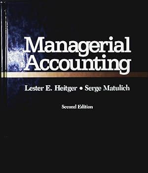 Imagen del vendedor de Managerial accounting. a la venta por Antiquariat Bookfarm