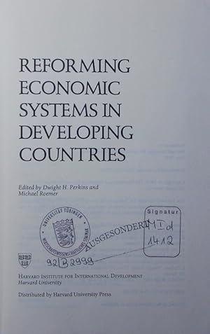 Bild des Verkufers fr Reforming economic systems in developing countries. zum Verkauf von Antiquariat Bookfarm
