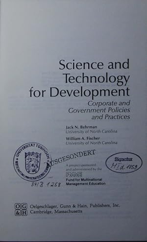 Immagine del venditore per Science and technology for development. venduto da Antiquariat Bookfarm