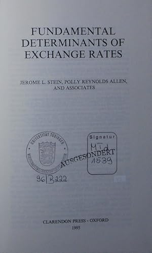 Image du vendeur pour Fundamental determinants of exchange rates. mis en vente par Antiquariat Bookfarm