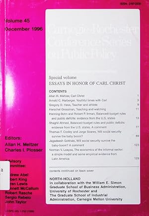 Seller image for Essays in honor of Carl Christ. for sale by Antiquariat Bookfarm