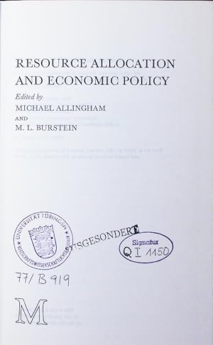 Seller image for Resource allocation and economic policy. for sale by Antiquariat Bookfarm