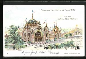 Image du vendeur pour Lithographie Paris, Exposition universelle de 1900, Palais des Mines et de la Mtallurgie mis en vente par Bartko-Reher