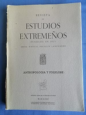 Revista de Estudios Extremeños. Año 1987, tomo XLIII, núm. III, septiembre-diciembre : Antropolog...