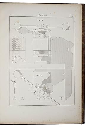 Image du vendeur pour Trait des ombres. Thorie des teintes, des points brillants et de la perspective cavalire. Troisime dition. [Plates volume:] Cours de mathmatiques  l'usage des architectes, ingnieurs civils, etc. Applications de gomtrie descriptive. Ombres. Quatrime dition.Paris, Armand Colin, etc.; Berlin; Madrid (plates volume: Paris, Armand Colin), 1870-1874. Text volume and atlas volume. 8vo (text) and folio (atlas). Atlas volume with letterpress title-page and numerous illustrations on 42 numbered engraved plates after the author, including 2 folding double-page plates (one of these numbered 12 bis) and 10 double-page plates. Contemporary uniform red half shagreen, gold-stamped spine, marbled boards. mis en vente par ASHER Rare Books