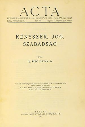 Seller image for Knyszer, jog, szabadsg for sale by Fldvri Books