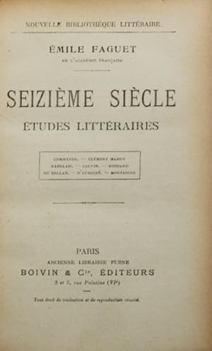 Bild des Verkufers fr TUDES LITTRAIRES, SEIZIME - DIX-NEUVIME SICLE [4 VOLS.] zum Verkauf von Livraria Castro e Silva