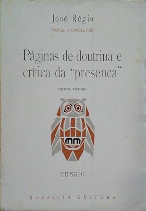 PÁGINAS DE DOUTRINA E CRÍTICA DA «PRESENÇA».