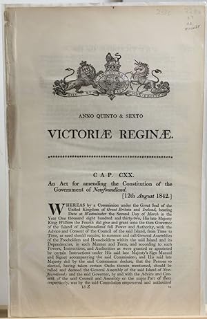 (Newfoundland) An Act for amending the Constitution of the Government of Newfoundland