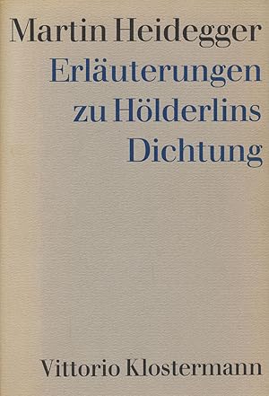 Bild des Verkufers fr Erluterungen zu Hlderlins Dichtung. zum Verkauf von Antiquariat Lenzen