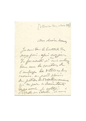 Superbe lettre immersive dans l art de Toulouse-Lautrec, alors en pleine décoration de l auberge ...