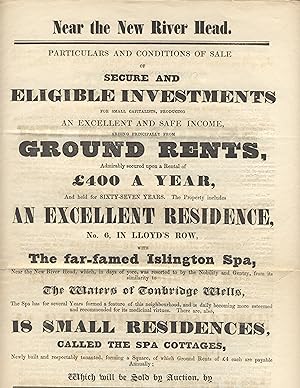 Advertisement for an auction of property in London
