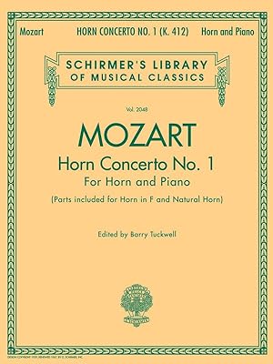 Bild des Verkufers fr Horn concerto no.1 KV412 for horn and orchestra for horn and piano Tuckwell, Barry, ed zum Verkauf von moluna