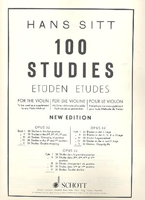 Bild des Verkufers fr 100 Studies op.32 vol.5 20 studies for the violin (double stopping) zum Verkauf von moluna
