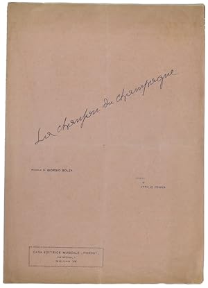 Imagen del vendedor de LA CHANSON DU CHAMPAGNE (in italiano): a la venta por Bergoglio Libri d'Epoca