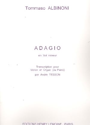 Image du vendeur pour Adagio sol minore pour violon et orgue mis en vente par moluna