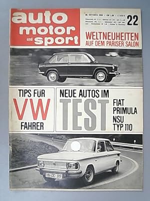 Imagen del vendedor de Auto, Motor und Sport. (= 20. Jahrgang, Heft 22/65). a la venta por Antiquariat Bookfarm