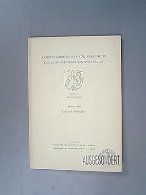 Bild des Verkufers fr Ruhe und Frmmigkeit. (= Arbeitsgemeinschaft fr Forschung des Landes Nordrhein-Westfalen. Geisteswissenschaften; Heft 34). zum Verkauf von Antiquariat Bookfarm