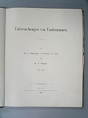 Bild des Verkufers fr Untersuchungen von Taubstummen. zum Verkauf von Antiquariat Bookfarm
