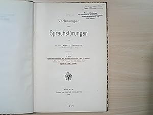 Seller image for Vorlesungen ber Sprachstrungen. (= Sprachstrungen bei Schwerhrigkeit [.]. 7. Heft). for sale by Antiquariat Bookfarm