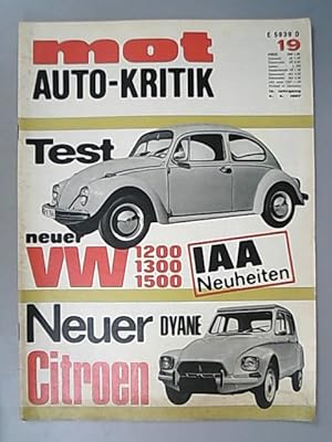 Imagen del vendedor de Mot. Auto-Kritik. (= 13. Jahrgang, Heft 19/67). a la venta por Antiquariat Bookfarm