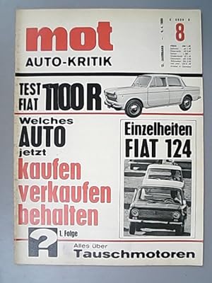Imagen del vendedor de Mot. Auto-Kritik. (= 12. Jahrgang, Heft 8/66). a la venta por Antiquariat Bookfarm