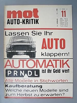 Seller image for Mot. Auto-Kritik. (= 12. Jahrgang, Heft 11/66). for sale by Antiquariat Bookfarm