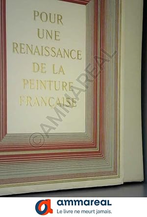 Imagen del vendedor de Pour une renaissance de la peinture franaise a la venta por Ammareal