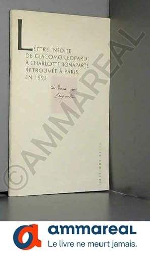 Imagen del vendedor de Lettre indite de Giacomo Lonardi  Charlotte Bonaparte, retrouve  Paris en 1993 a la venta por Ammareal