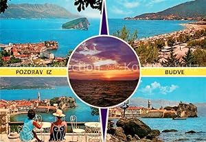 Postkarte Carte Postale 73773776 Budva Montenegro Panorama Strand u. Stadt