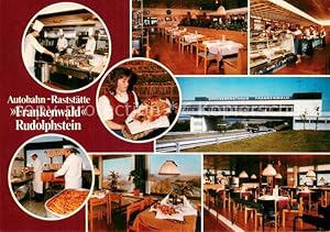 Postkarte Carte Postale 73780177 Rudolphstein Autobahn Raststaette Frankenwald Restaurant Kueche ...