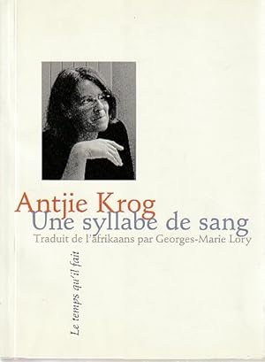 Imagen del vendedor de Une syllabe de sang, a la venta por L'Odeur du Book