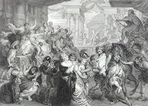 Seller image for THE RAPE OF THE SABINES, From the Original painting by SIR P.P. RUBENS in the National Gallery for sale by Artisans-lane Maps & Prints