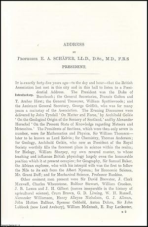 Imagen del vendedor de Professor E.A. Schafer, Presidential Address, 1912 to the British Association, Meeting at Dundee. An uncommon original article from The British Association for The Advancement of Science report, 1912. a la venta por Cosmo Books