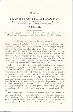 Imagen del vendedor de Sir Arthur Evans, Presidential Address, 1916 to the British Association, Meeting at Newcastle-on-Tyne. An uncommon original article from The British Association for The Advancement of Science report, 1916. a la venta por Cosmo Books