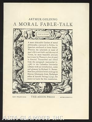 Seller image for A MORAL FABLE-TALK (PROSPECTUS) for sale by Alta-Glamour Inc.