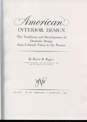 Seller image for American Interior Design for sale by RT Books