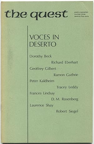 Imagen del vendedor de The Quest: Voces in Deserto: Poetry Pamphlet Number Three 1969 a la venta por Between the Covers-Rare Books, Inc. ABAA