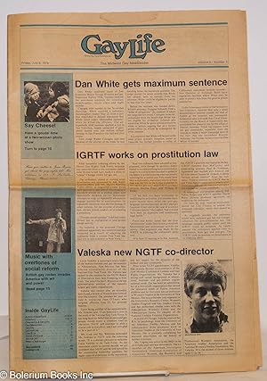 Bild des Verkufers fr GayLife: the Midwest gay newsleader; vol. 5, #3, Friday, July 6, 1979: Dan White Gets Maximum Sentence zum Verkauf von Bolerium Books Inc.