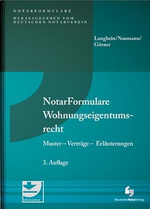 Immagine del venditore per NotarFormulare Wohnungseigentumsrecht venduto da BuchWeltWeit Ludwig Meier e.K.