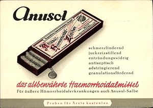 Ansichtskarte / Postkarte Reklame Anusol Haemorrhoidal Zäpchen, Zur konservativen Therapie, Chem....