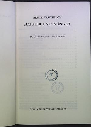 Bild des Verkufers fr Mahner und Knder zum Verkauf von books4less (Versandantiquariat Petra Gros GmbH & Co. KG)