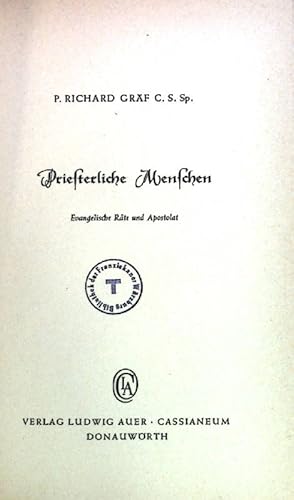 Seller image for Priesterliche Menschen: evangelische Rte und Apostolat. for sale by books4less (Versandantiquariat Petra Gros GmbH & Co. KG)