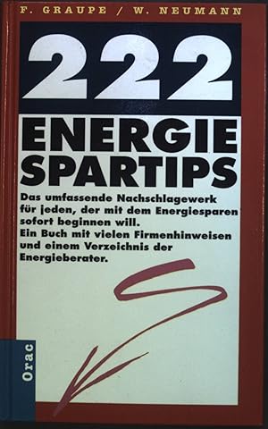 Bild des Verkufers fr 222 Energiespartips zum Verkauf von books4less (Versandantiquariat Petra Gros GmbH & Co. KG)