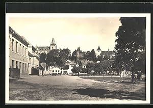 Ansichtskarte Zruc nad Sázavou, Ortspartie mit Platz und Kirche