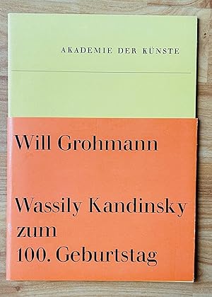 Bild des Verkufers fr Wassily Kandinsky zum 100. Geburtstag zum Verkauf von Ursula Sturm