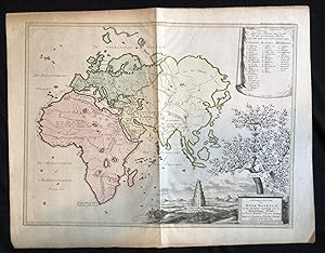 Afbeeldinge der Oude Waereld [Hand-colored Decorative Map of Old World]