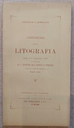 Conferenza sulla litografia letta il 1o settembre 1895 in occasione del 1o centenario della scope...